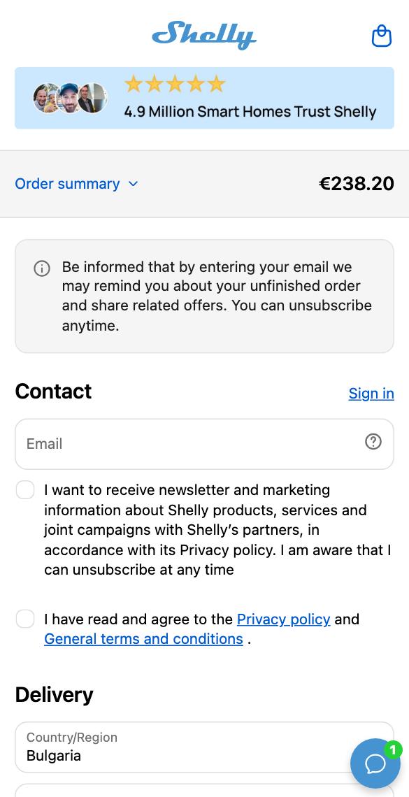 shelly.com checkout
